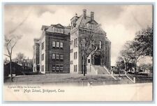 c1905 High School Campus Building Facade Kids Entrance Bridgeport CT Postcard picture