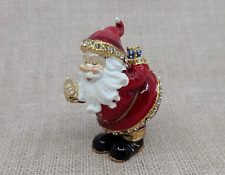 * WOW SANTA CLAUS BEJEWELED TRINKET BOX * CHRISTMAS * picture
