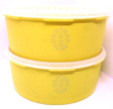 Vintage Tupperware Yellow Canister 1204-14, Set of 2. picture