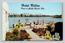 Postcard Hotel Rellim Pass-a-Grille Beach Florida FL, Vintage Chrome L4 picture