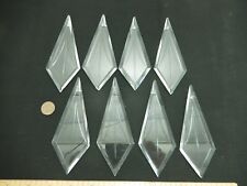 Set of 8 Large Vintage Elongated Diamond-Shaped Prisms. 123mm.  Nice Set picture