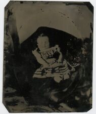 Little Girl , Postmortem , Vintage Tintype Photo picture
