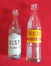 2 Vintage Embossed NEHI & KIST Beverages Soda Pop Bottles 7 & 12 Oz Good Cond. picture