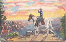 Illustrated PC Cowboy Painting by L.H. Dude Larson Artist-Signed 1943 picture