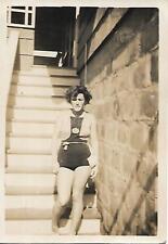 20th CENTURY WOMAN Vintage FOUND PHOTO Black And White ORIGINAL OWL 45 45 T picture