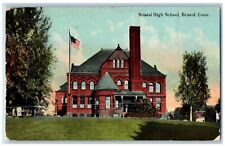 Bristol Connecticut Postcard Bristol High School Exterior c1913 Vintage Antique picture