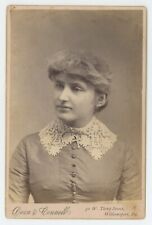 Antique Circa 1880s Cabinet Card Beautiful Young Woman in Dress Williamsport, PA picture