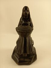 Vintage  Carved Wooden Figure Native Woman holding a Basket picture