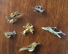 Vintage Lot Of 6 Aircrafts Jets Airplanes Concorde Silver Bullet RJ Pins picture