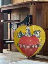 Antique Heart Of The Ration Sign, Livestock Sign, General Store Feed Sign picture