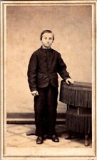 Handsome Young Lad in Suit, c.1860s CDV Photo, #2165 picture