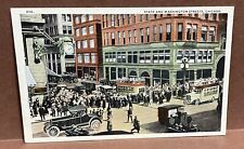 Postcard ~CHICAGO ILLINOIS ~ STATE AND WASHINGTON STREETS ~ 1930's ~ unposted picture