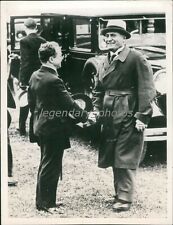 1934 Premier Mussolini & Chancellor Dollfuss Greets Original News Service Photo picture