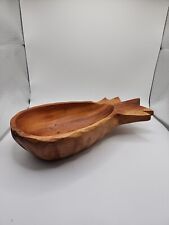 Hawaiian Kamani wood bowl pineapple shaped 10”x4.5”x2” serving dish Handcrafted picture