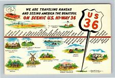 KS-Kansas, Road Map, General Greeting, c1963 Vintage Postcard picture