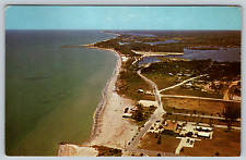 c1960s Aerial View Venice Beach Jetties Florida Gulf of Mexico Vintage Postcard picture