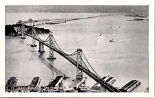Vtg San Francisco California CA Oakland Bay Bridge Aerial View Unposted Postcard picture