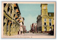 Regina Saskatchewan Canada Postcard Eleventh Avenue Showing Post Office c1940's picture