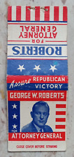 Vintage Matchbook Matchcover George W. Roberts  picture