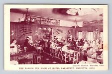 Marietta OH-Ohio, Hotel Lafayette, Famous Gun Room, Advertising Vintage Postcard picture