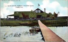 c1907 Paris, TX, Gordon Country Club, club house, antique, rowboat, Gordon Lake picture