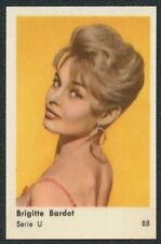 1959 BRIGITTE BARDOT TV & MUSIC STARS DUTCH GUM CARD SERIE U #88 EX/MT picture