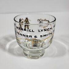 Vintage Merrill Lynch Pierce Fenner & Smith Inc Bull and Bear Glass Cup Mug  picture