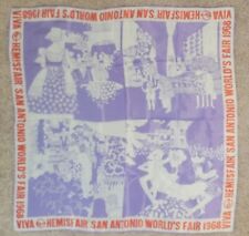 Vintage 1968 ☆ VIVA HEMISFAIR San Antonio World's Fair ☆ Souvenir Scarf TEXAS picture
