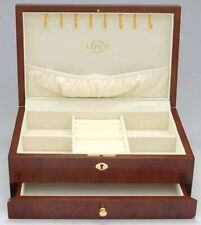 New Genuine Lenox Eternity Wood Jewelry Box With Key,2 Layers Case Box picture