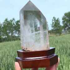 2.66LB Natural Phantom Ghost Clear Quartz Crystal Point Tower Energy+Stand picture