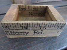Vintage Antique Wood Trinket Box Made from Rulers Teacher's Keepsake picture