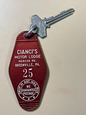 Cianci's Motor Lodge Hotel Motel Room Key Fob & Key Greenville PA #25 RARE picture
