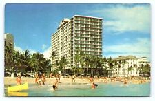 Vintage 1960s Waikiki Beach Honolulu Hawaii HI Outrigger Hotel Old Postcard C24 picture
