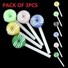 3pcs Lollipop Smoking Pipes Glass Hand Pipe Collectible Tobacco Funny Style Gift picture