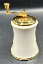 Vintage Lenox Fine Coarse Pepper Mill Grinder Cream 4 Inch Tall Gold Trim USA picture