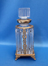 Rare antique APOLLO Hollywood Regency Gold Ormolu LARGE CRYSTAL PERFUME+STOPPER picture