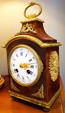 ANTIQUE FRENCH TORTOISESHELL & ORMULU CASED MANTLE CLOCK. picture