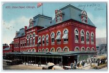 Chicago Illinois IL Postcard Union Depot Exterior Building 1912 Vintage Antique picture