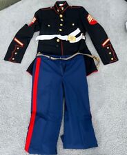 USMC US Marine Corps Dress Blues Uniform Set w/Belt Jacket 39 Pants 31 Sergeant picture