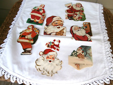 Vintage 70s -8 Christmas Cut Out Lot  - Santa Die Cut like Decorations picture