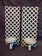 Pair of Vintage Style Metal Wall Science Candle Holders 14