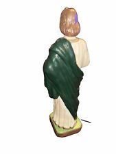 Saint Jude Statue Vintage Plaster Made Italy Hand Painted Catholic Religion Gift picture