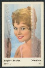 1959 BRIGITTE BARDOT TV & MUSIC STARS DUTCH GUM CARD SERIE U #50 EX/MT picture