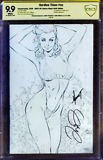 Hardlee Thinn CBCS 9.9 SDCC SR Comics Water B&W Edition Dual Signed 3/15 picture