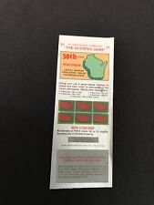 Wisconsin   SV Instant NH Lottery Ticket,  issued in 1977 no cash value picture