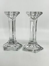 Pair Of Toscany Collection 24% Lead Crystal Taper Candlestick Holders 6