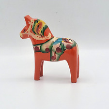 Swedish Wooden Dala Horse 1970s Hand Painted 3 in H picture