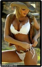 Sexy Cowgirl In White Bikini Refrigerator Magnet  picture