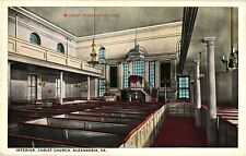 Interior of Christ Church Alexandria VA White Border Unposted Postcard 1916 picture