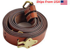 WWII US Army M1941 Leather Sling for M1 Garand Rifle Copper Fitting Brown Color picture